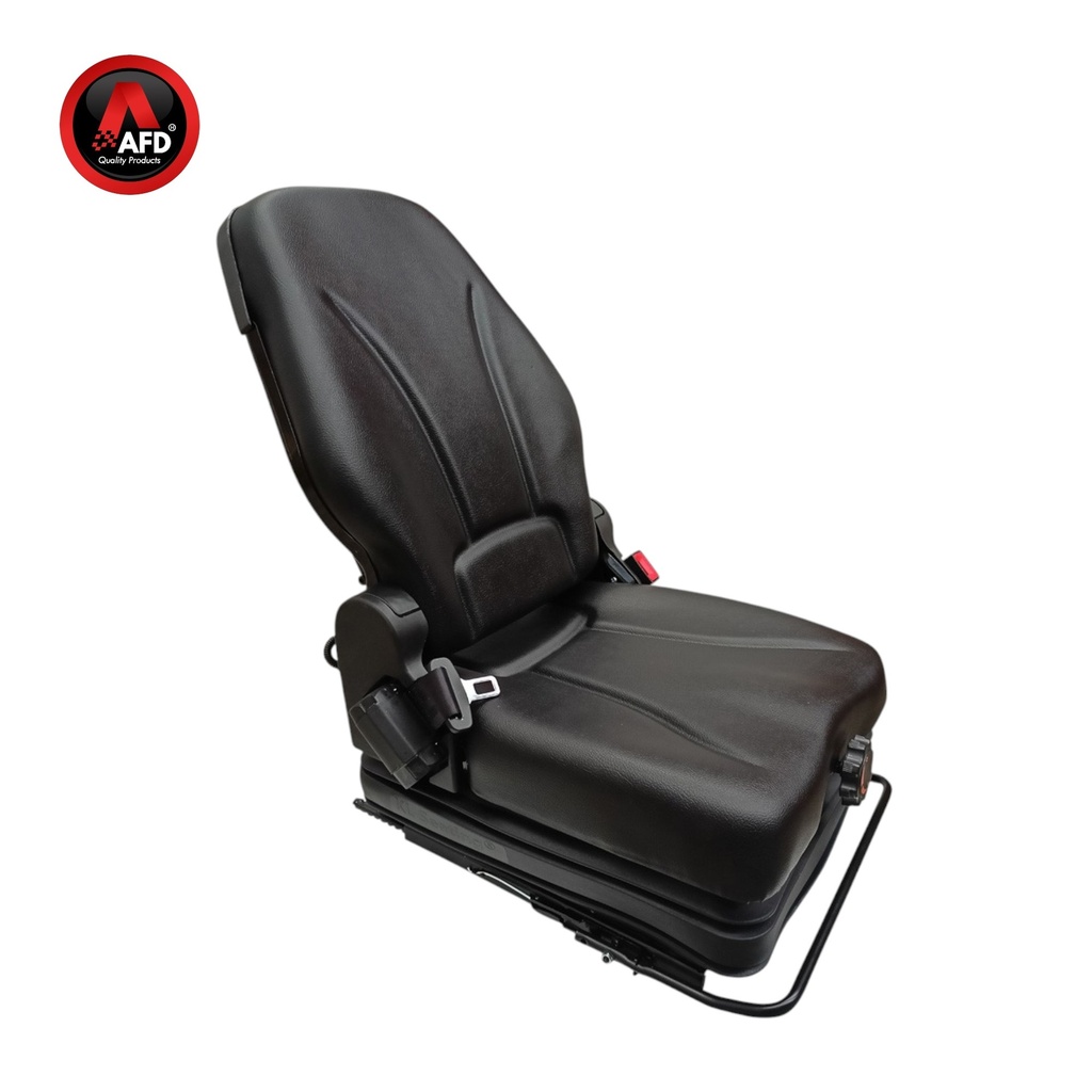 ASIENTO PVC NEGRO SUSPENSION MECANICA C/CINTURON SEGURIDAD P/ DOCUMENTOS AFDKL10