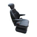 ASIENTO PVC  NEGRO  SUSP. MECANICA BASE GIRATORIA C/REPOSA CABEZA .BRAZO Y CINTURON SEGURIDAD RETRACTIL / AFDYS15-1