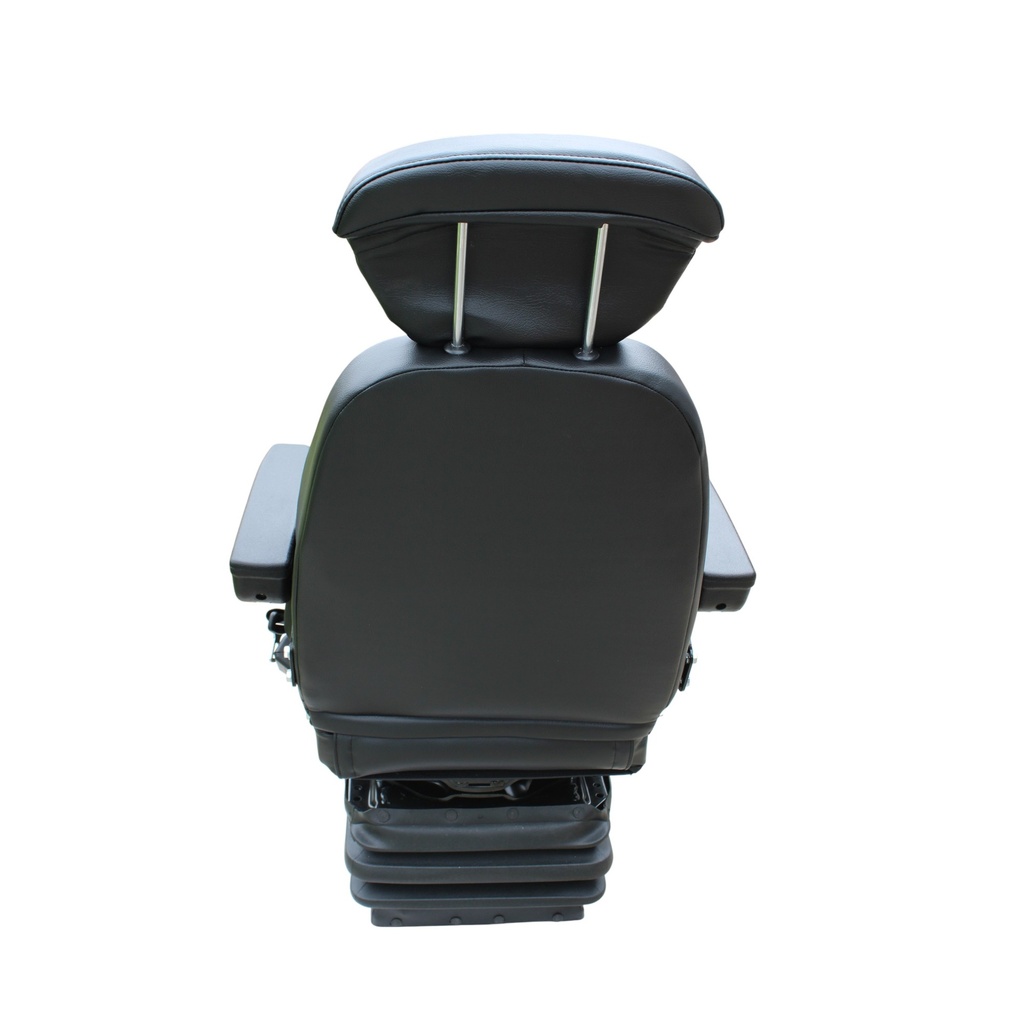 ASIENTO PVC  NEGRO  SUSP. MECANICA BASE GIRATORIA C/REPOSA CABEZA .BRAZO Y CINTURON SEGURIDAD RETRACTIL / AFDYS15-1