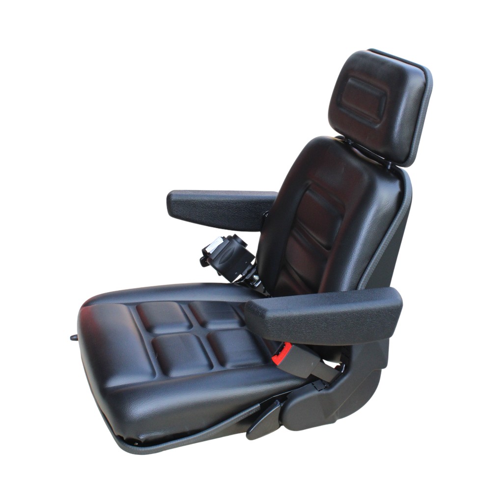 ASIENTO PVC NEGRO  CINTURON SEGURIDAD C/APOYA BRAZO FIJO ,C/APOYA CABEZA SENSOR ASIENTO AFDYS02