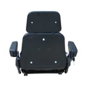 ASIENTO PVC NEGRO  CINTURON SEGURIDAD C/APOYA BRAZO FIJO ,C/APOYA CABEZA SENSOR ASIENTO AFDYS02