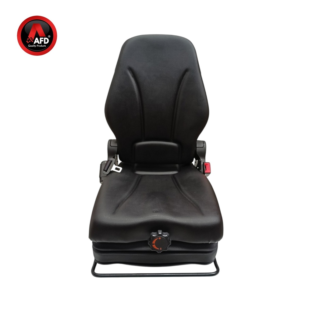 ASIENTO PVC NEGRO SUSPENSION MECANICA C/CINTURON SEGURIDAD P/ DOCUMENTOS AFDKL10