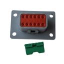 CONECTOR 12 PINES HEMBRA MONTAJE BRIDA ( PASAMURO) DT04-12P-L012
