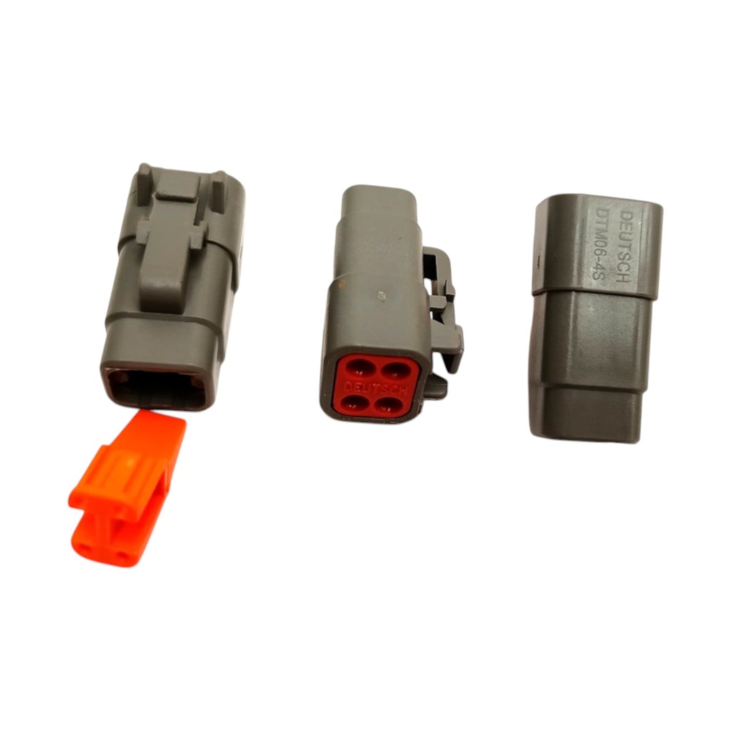 CONECTOR 4 PINES MACHO  SELLOS Y SEGURO DEUTSCH  DTM06-4S
