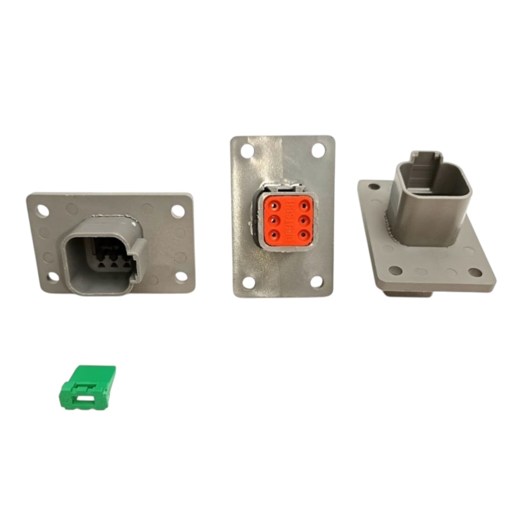 CONECTOR 6 PINES HEMBRA MONTAJE BRIDA ( PASAMURO) DT04-6P-L012