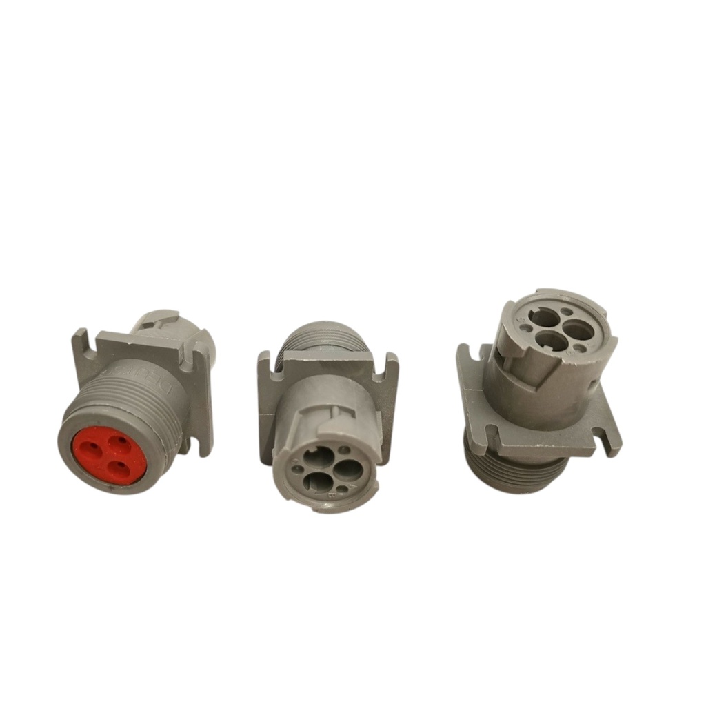 CONECTOR REDONDO 3 PINES MACHO ROSCADO