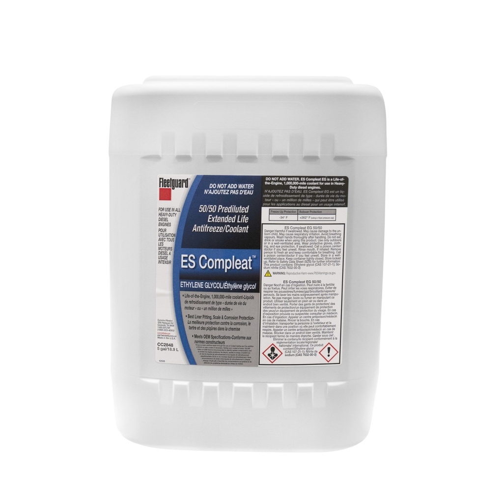 REFRIGERANTE FLEETGUARD ES COMPLEAT EG PREMIX 50/50 (BAL 5GAL) CC2848