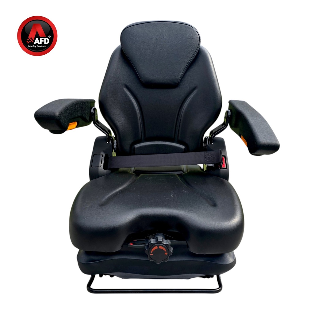 ASIENTO PVC NEGRO SUSP. MECANICA C/REPOSA CABEZA y BRAZO .CINTURON SEGURIDAD PORTADOCUMENTO AFDTF14