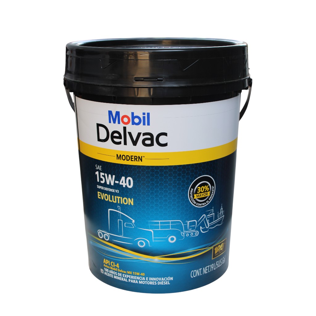 ACEITE MOTOR MOBIL DELVAC MODERN 15W40 SUPER DEFENSE V3 EVOL BALDE 19L 3E9713 / 650645 / 651764