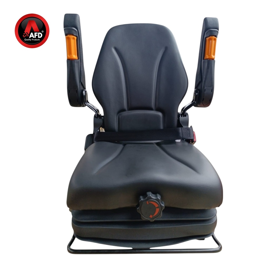 ASIENTO PVC NEGRO SUSPENSION MECANICA C/CINTURON SEGURIDAD P/ DOCUMENTOS C/APOYA BRAZO SENSOR SENTADERA / AFDKL10BR