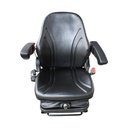 ASIENTO PVC NEGRO SUSP. NEUMATICA 24V C/APOYA BRAZO CINTURON SEGURIDAD CON PORTADOCUMENTOS  AFDTC08-3 