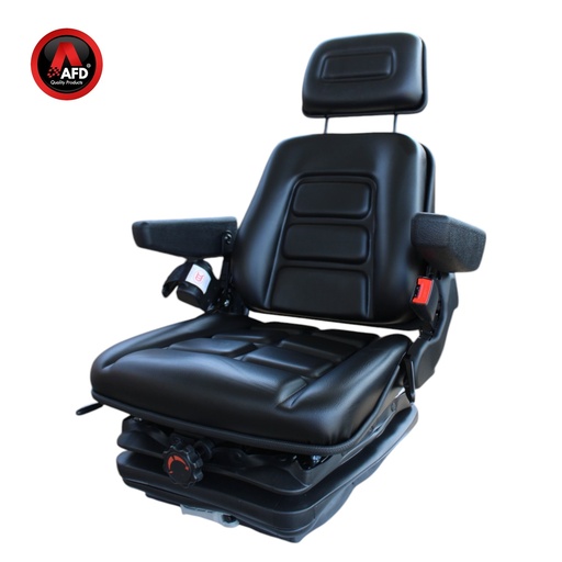 [AFDYS2-8] ASIENTO PVC NEGRO SUSPENSION MECANICA J0303  C/REPOSA CABEZA . BRAZO Y CINTURON SEGURIDAD AFDYS2-8