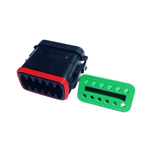 [DT06-12S-EP08] CONECTOR 12 PINES MACHO. SELLO SEGURO DEUTSCH 1552255 DT06-12S-EP08
