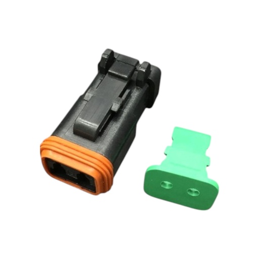 [DT06-2S-EP06] CONECTOR 2 PINES MACHO. SELLO SEGURO DEUTSCH 1552270 DT06-2S-EP06