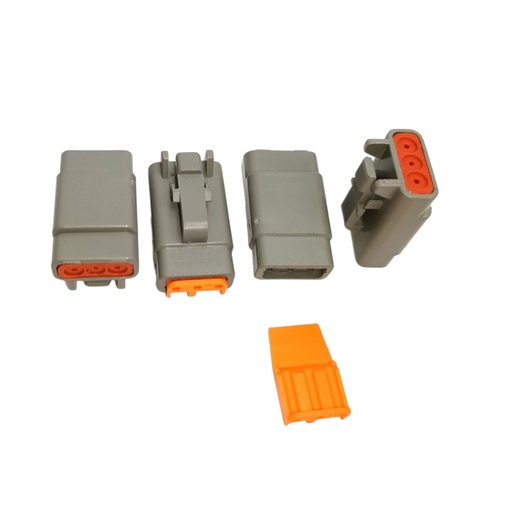 [DTM06-3S] CONECTOR 3  PINES MACHO  SELLOS Y SEGURO DEUTSCH  DTM06-3S