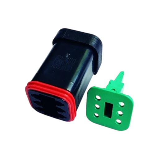 [DT06-6S-EP06] CONECTOR 6 PINES MACHO. SELLO SEGURO DEUTSCH 1552274 DT06-6S-EP06