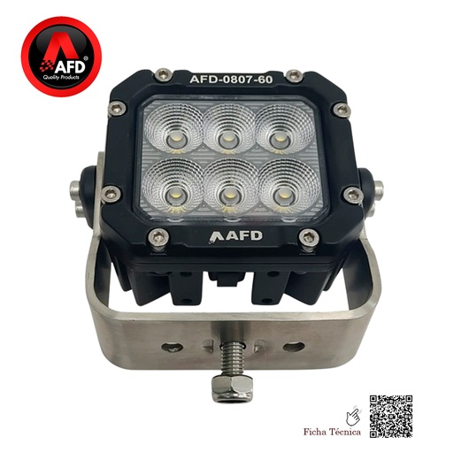 [AFD-0807-60] FARO TRABAJO 6 LED OSRAM 10W = 60W DE 9-32V IP69K .5100LM  AFD-0807-60