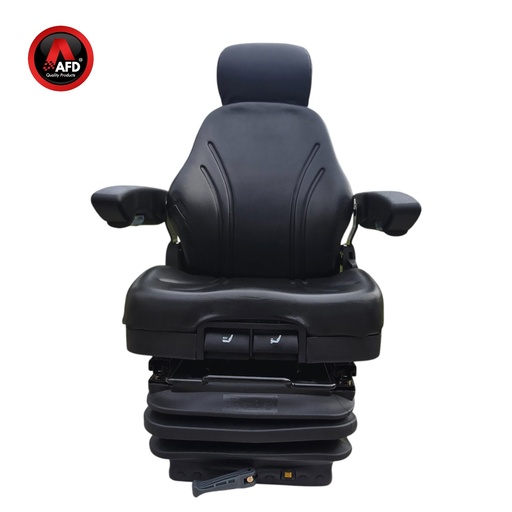 [AFDTC08] ASIENTO PVC NEGRO  SUSP. MECANICA C/REPOSA, CABEZA y BRAZO CON PORTADOCUEMNTOS AFDTC08
